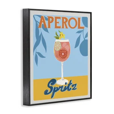 Stupell Industries Tropical Aperol Spritz Framed Giclee Art, Design By Jo Reid In Midnight Black Framed Giclee