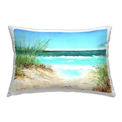 Stupell Industries Tropical Beach View Decorative Printed Throw Pillow Design By Christine Reichow In Blue