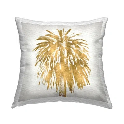 Stupell Industries Tropical Glam Palm Tree Leaves Outdoor Printed Pillow By Kate Bennett In Brown;white