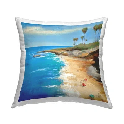 Stupell Industries Tropical Ocean View Landscape Printed Throw Pillow Design By Liz Jardine