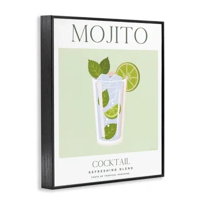 Stupell Industries Tropical Paradise Mojito Cocktail Framed Giclee Art, Design By Omar Escalante In Midnight Black Framed Giclee