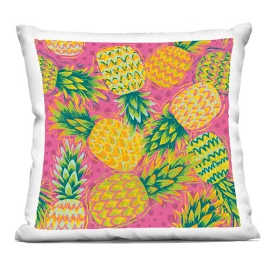 Stupell Industries Tropical Pineapples On Dots Decorative Printed Throw Pillow Design By Jilly Jack Designs In Pink