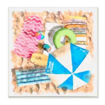 Stupell Industries Tropical Summer Beach Lounge Towel Um By Alonzo Saunders 908 In Unframed