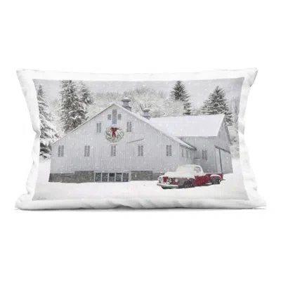 Stupell Industries Truck & Snowy Farmhouse Decorative Printed Throw Pillow, Design By Lori Deiter In White