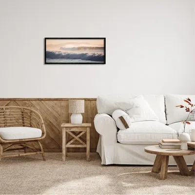 Stupell Industries Tsunami Waves Splash Canvas Wall Art Design By Thomas Tepstad Berge In Midnight Black Framed Giclee