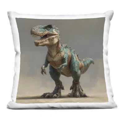 Stupell Industries Turquoise T-rex Study Decorative Printed Throw Pillow, Design By Wumples In Green