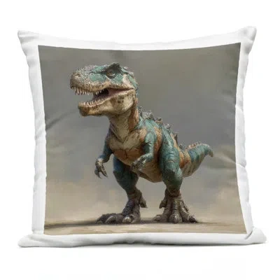 Stupell Industries Turquoise T-rex Study Outdoor Printed Pillow, Design By Wumples In Green
