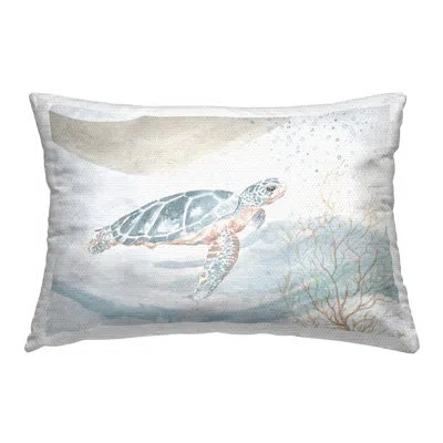 Stupell Industries Turtle Watercolor Style Printed Outdoor Throw Pillow Design By Patricia Pinto In Blue