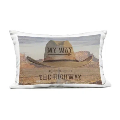 Stupell Industries Two Choices Funny Cowboy Outdoor Printed Pillow Design By Marcus Prime In Tan