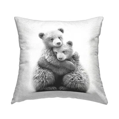 Stupell Industries Two Hugging Bears Printed Outdoor Throw Pillow Design By Annalisa Latella In Gray