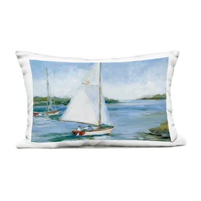 Stupell Industries Two Men On Sailboat Outdoor Printed Pillow, Design By Susan Winget
