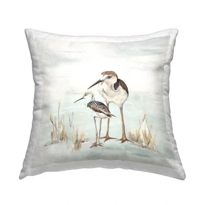 Stupell Industries Two Sandpiper Beach Birds Printed Throw Pillow Design By Patricia Pinto In Beige