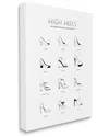 Stupell Industries Ultimate High-heel Shoe Vocabulary Glam Fashion Chart Stretched Canvas Wall Art By Martin In White