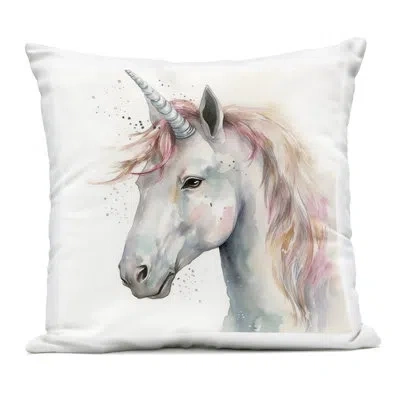 Stupell Industries Unicorn With Pink Mane Outdoor Printed Pillow, Design By Creative Studio