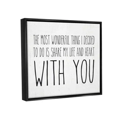Stupell Industries Uplifting Romance Quote Loving Phrase Birch Pattern By Lettered And Lined - Floater Frame Textual Ar In Jet Black Floater Frame