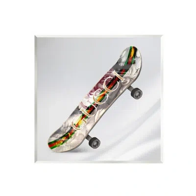 Stupell Industries Upscale Fashion Patterned Skateboard Dazzling By Ziwei Li - Graphic Art On Mdf In Green;gray;red