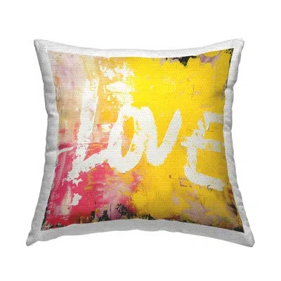 Stupell Industries Urban Love Paint Style Outdoor Printed Pillow By Rb In Yellow