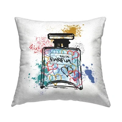Stupell Industries Urban Mod Perfume Outdoor Printed Pillow By Carol Robinson In Blue