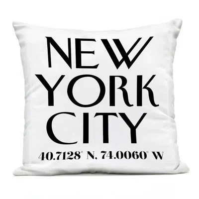 Stupell Industries Urban Nyc Coordinates Outdoor Printed Pillow Design By Annabelle Hall In Black