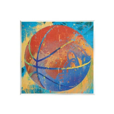 Stupell Industries Urban Splatter Sports Basketball Wall Plaque Art By Savannah Miller In Blue;red