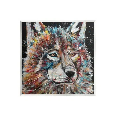 Stupell Industries Urban Wolf Graffiti Face Portrait Wall Plaque Art By Jen Seeley In Multicolor;multicolor