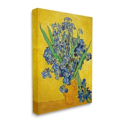 Stupell Industries Vaas Met Irissen Iris Flower By One1000paintings - Floater Frame Painting On Canvas In Wrapped Canvas
