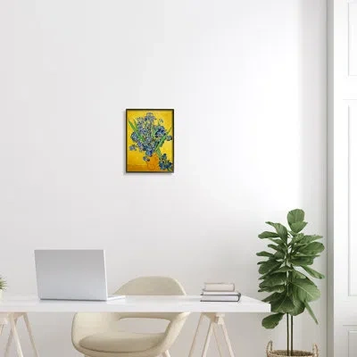 Stupell Industries Vaas Met Irissen Vincent Van Gogh Iris Flower By One1000paintings - Floater Frame Painting On Canvas In Midnight Black Framed Giclee