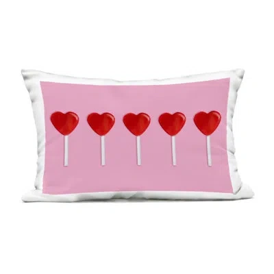 Stupell Industries Valentine's Heart Pops Outdoor Printed Pillow, Design By Lish Creative, 14 X 7 X 20 In Pink
