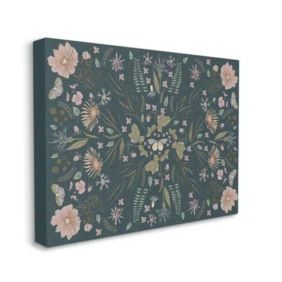 Stupell Industries Varied Floral Botanical Pattern Butterfly Insect Motif By Birgit Maria Kiennast - Floater Frame Pain In Wrapped Canvas