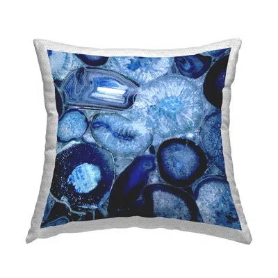Stupell Industries Varied Gemstone Agate Shapes Outdoor Printed Pillow By Danielle Carson In Blue;black;gray