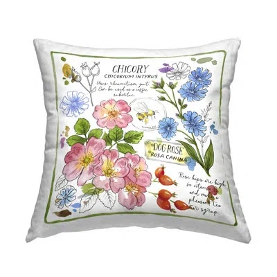 Stupell Industries Varied Herbs Benefits Decorative Printed Throw Pillow Design By Jane Maday In White