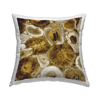 Stupell Industries Varied Mineral Geode Shapes Outdoor Printed Pillow By Danielle Carson In Black;brown;white