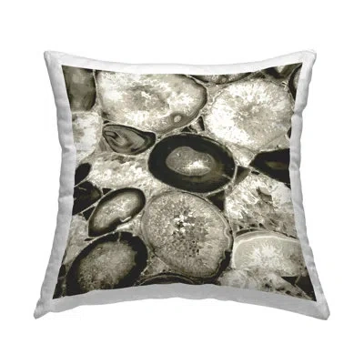 Stupell Industries Varied Monochrome Gemstone Crystals Printed Throw Pillow Design By Danielle Carson