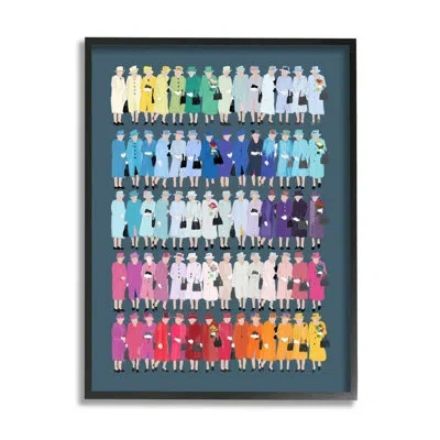 Stupell Industries Varied Pop Style Royal Queen Fashion Rainbow By Amelia Noyes - Floater Frame Graphic Art On Wood In Midnight Black Framed Giclee