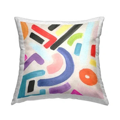 Stupell Industries Varied Retro Shapes Outdoor Printed Pillow By June Erica Vess In White