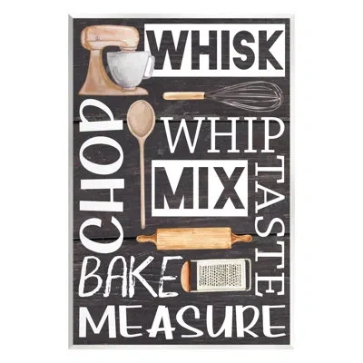 Stupell Industries Various Baking Tools Kitchen Phrases Floater Canvas Wall Art By Nd Art In Wood