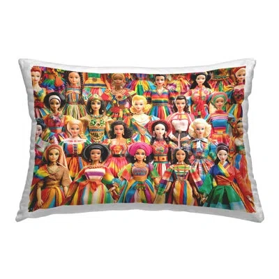 Stupell Industries Various Cultural Dolls Decorative Printed Throw Pillow By Michael David Ward In Tan