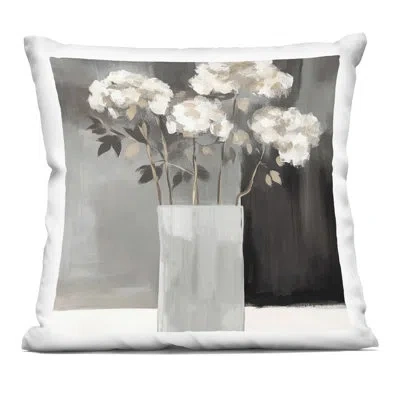 Stupell Industries Vase Of Grace On Grey Decorative Printed Throw Pillow Design By Mona Grace In Gray