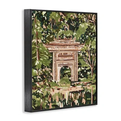 Stupell Industries Veiled Sanctuary Gate Framed Giclee Art, Design By Melissa Wang In Midnight Black Framed Giclee
