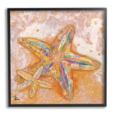 Stupell Industries Vibrant Sun Umbrellas Summer Beach Shore-ao-842 In Midnight Black Framed Giclee