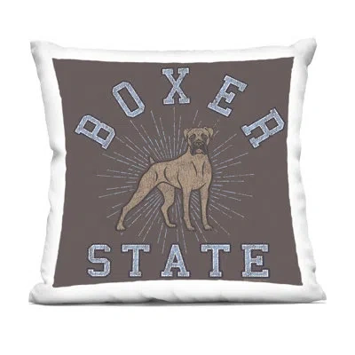 Stupell Industries Vintage Boxer State Design By Spirit Animals/life Is High Throw Pillow In Brown