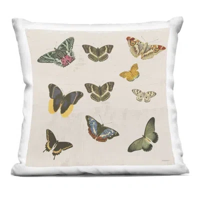 Stupell Industries Vintage Butterflies In Multiples Decorative Printed Throw Pillow, Design By Dan Meneely, 18 X 7 X 18 In Beige Butterfly 1