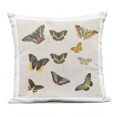 Stupell Industries Vintage Butterflies In Multiples Outdoor Printed Pillow, Design By Dan Meneely, 18 X 7 X 18 In Beige Butterfly