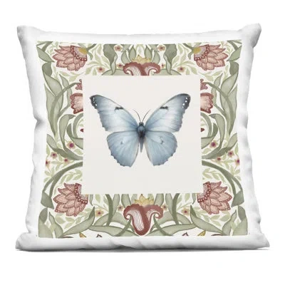Stupell Industries Vintage Butterfly Florals Decorative Printed Throw Pillow, Design By Elizabeth Medley, 18 X 7 X 18 In Green