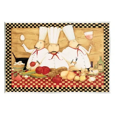 Stupell Industries Vintage Chefs Checkered Kitchen Canvas Wall Art By Dan Dipaolo In Wood