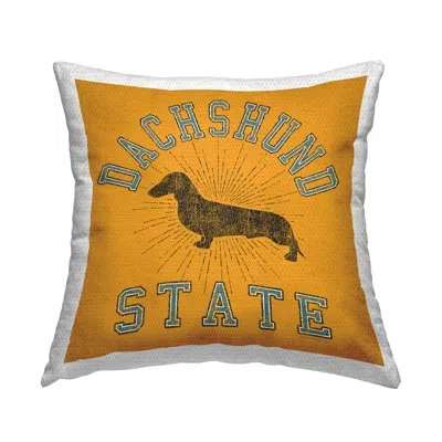Stupell Industries Vintage Dachshund State Outdoor Printed Pillow By Spirit Animals/life Is High In Yellow