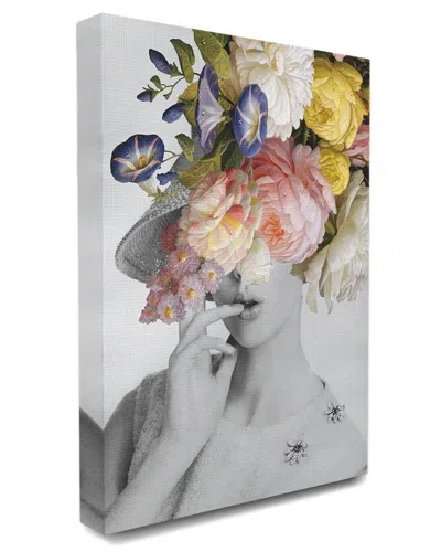Stupell Industries Vintage Female Portrait Floral Spring Bloom Collage Stretched Canvas Wall Art By Wild App In Multicolor