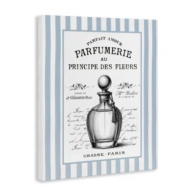 Stupell Industries Vintage Fragrance On Stripes Canvas, Design By Lettered And Lined In White