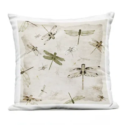 Stupell Industries Vintage Grace Dragonflies Outdoor Printed Pillow Design By Jacob Q In Beige Dragonflies