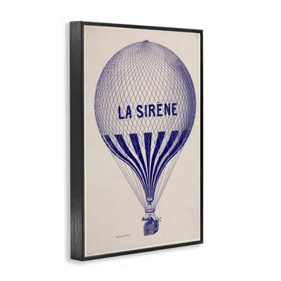 Stupell Industries Vintage Hot Air Balloon Framed Giclee Art, Design By Marcus Jules In Midnight Black Framed Giclee